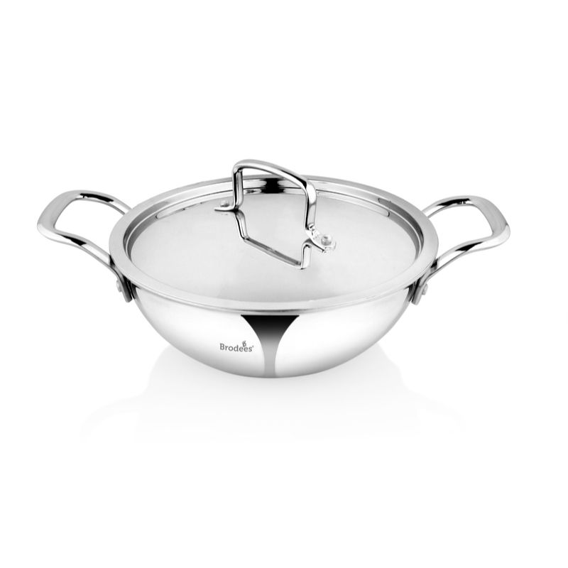 Tri-ply Stainless Steel Kadhai with lid (5)