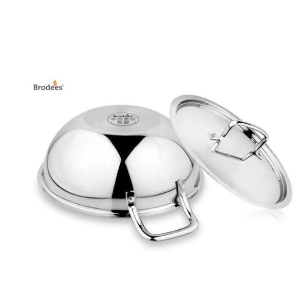 Tri-ply Stainless Steel Kadhai with lid