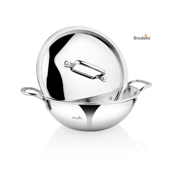 Brodees Try-ply stainless steel Kadhai with lid (2)