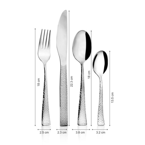 Stainless Steel Hammered Cutlery Set of 24 Pcs-1