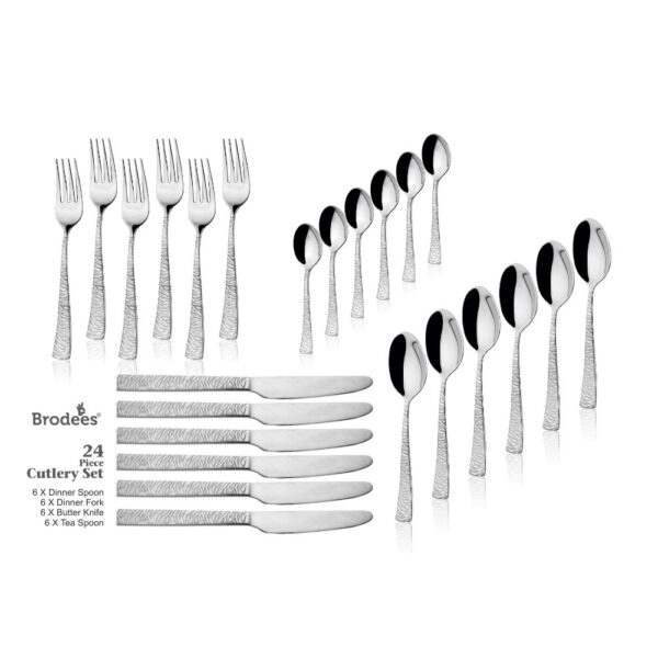 Stainless Steel Laser Etching Cutlery Set of 24 Pcs Packed in Gift Box-2