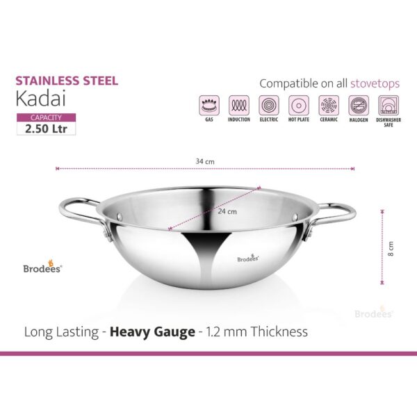 Stainless Steel Kadhai 24 Cm-4