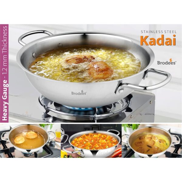 Cast Iron Kadai Set Kadhai for Cooking Wok Cooking Pot Set 1.2 ltr & 2.5 Ltr